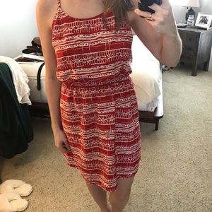 Red and white dress